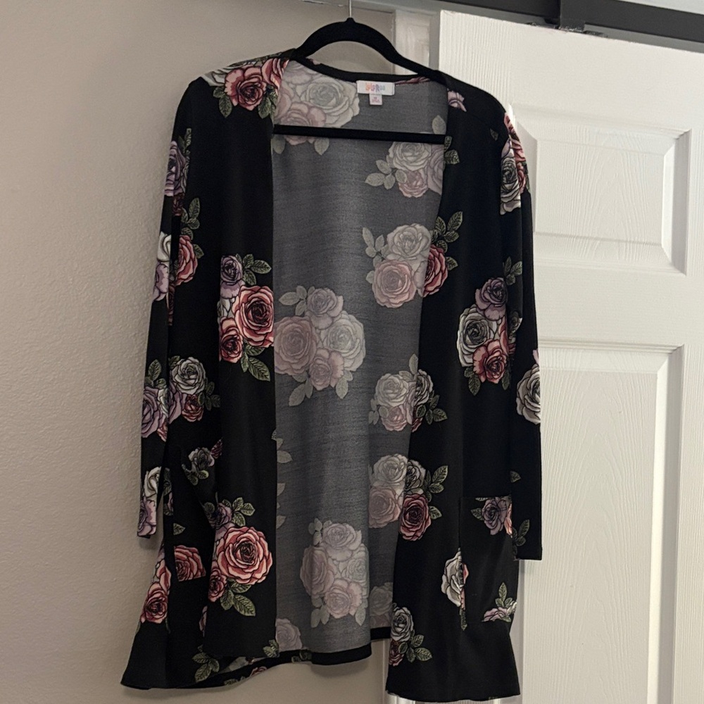 LuLaRoe Caroline Cardigan - Multicolor Floral - Size M (runs big)